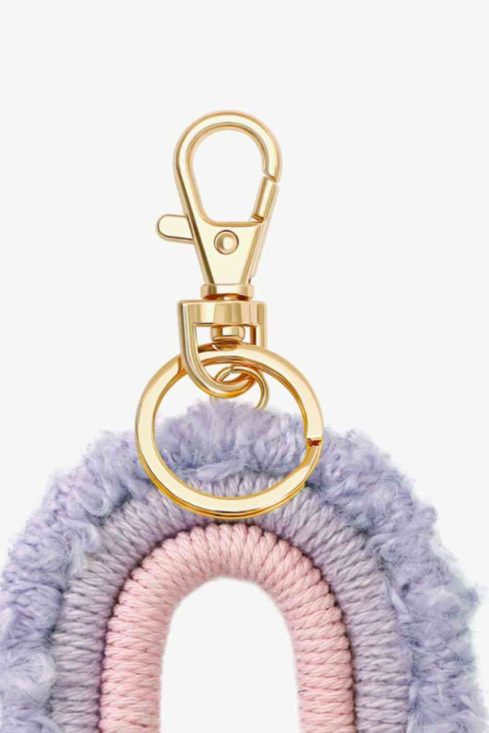 Fringe trim rainbow key chain, gold hardware, purple and pink rainbow keychain, fringe keychain, cute gifts for her, christmas gifts, birthday gifts