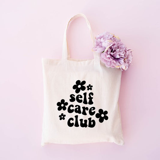 Everyday, Positive, Flowers, Self Care, canvas tote, made in the US