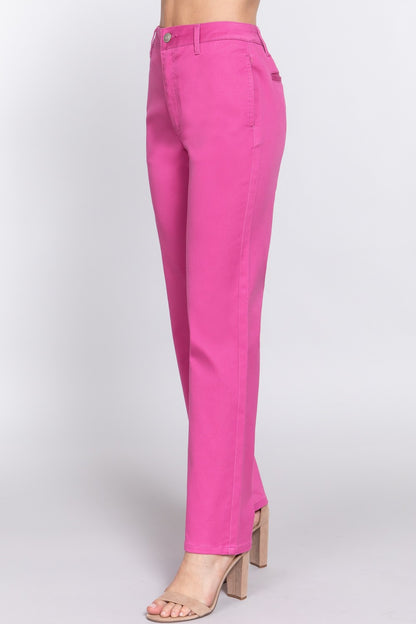 The Emily Straight Twill Pants are a versatile and stylish addition to your wardrobe. With their high-waisted design, these pants create a flattering and elongating silhouette. The straight leg cut offers a classic and timeless look that can be dressed up or down for any occasion. 