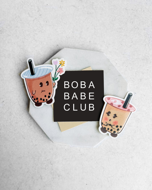 Boba, Boba Babe Club, Boba Merch, Cute Merch, Gifts for her, gifts for him, gifts under 10, boba near me,