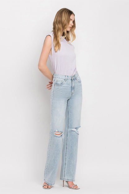 The Eloise 90's Vintage Super High Rise Flare Jeans are a trendy and nostalgic denim option that features a super high-rise waist and wide flare legs, reminiscent of the popular fashion from the 1990s. These jeans offer a retro-inspired silhouette that is both flattering and stylish.&nbsp;