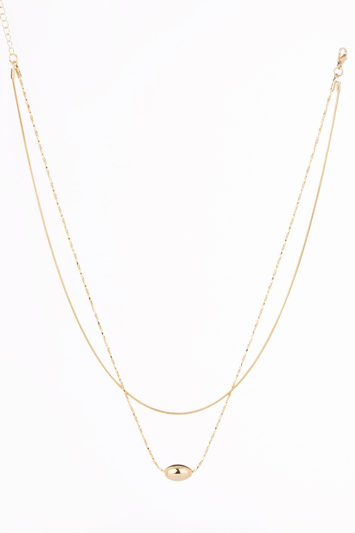 Double up your style game with Nora Oval Pendant Necklace! This stunning necklace is perfect for adding a touch of elegance to any outfit. With its nickel-free material, you can wear it comfortably all day long. Who says you can't have it all?!? 