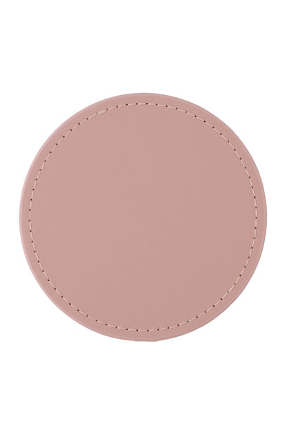 These coasters are made from high-quality vegan leather that is both durable and easy to clean, designed to protect your furniture from spills, stains, and scratches. They come in a classic round shape, lightweight with cork backing, making them perfect for everyday use or special occasions. Simply wipe them down with a damp cloth or sponge to remove any spills or stains. *Each set includes 6 coasters and 1 gold metal stand.