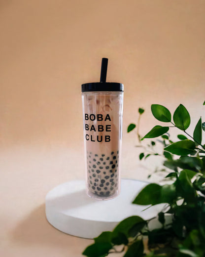 boba babe club tumbler, boba near me, tumbler, tumbler under 30, gifts for her, cute gifts, christmas gifts, birthday gifts, bachelorette gifts, boba tumbler, eco friendly, re-usable tumbler